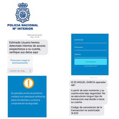 La Policía Nacional alerta de una modalidad de fraude bancario mediante SMS y llamadas