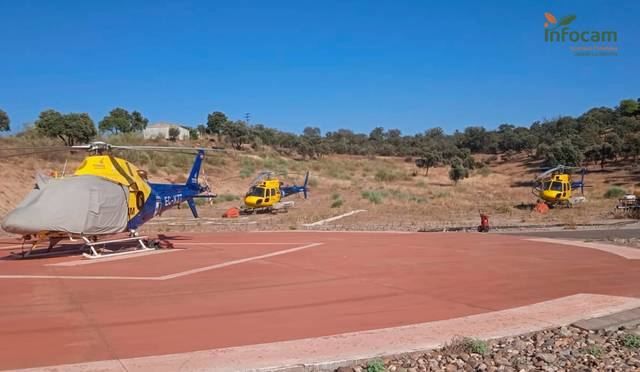 Los helicópteros de Talavera repostan en el Centro Operativo Regional de Toledo 