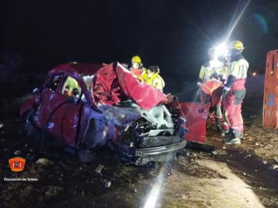 Un herido tras la salida de vía de su turismo cerca de Layos