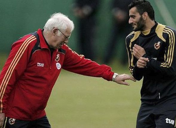 Luis Aragonés (DEP) con Dani Güiza.