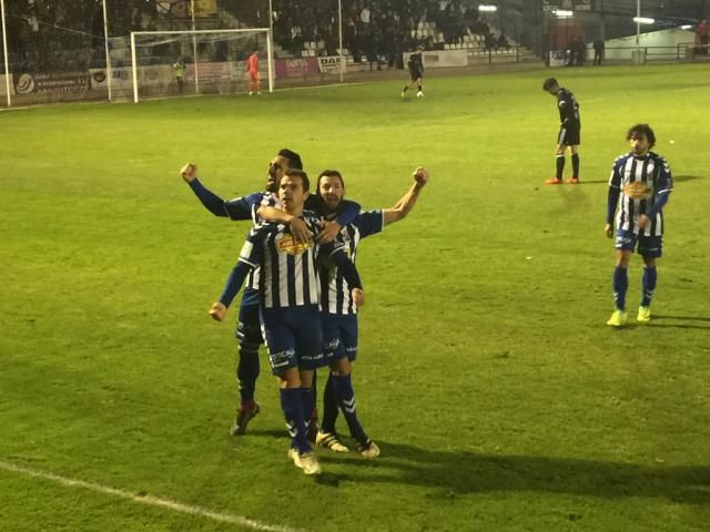 celebración del 2-0 ante el Celta B