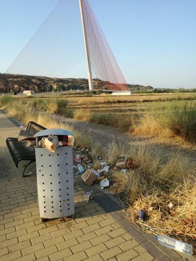 Denuncian la falta de limpieza en las inmediaciones del puente atirantado de Talavera