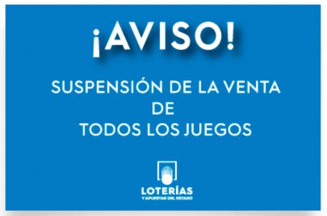 CORONAVIRUS | Loterías del Estado suspende la venta de todos los juegos