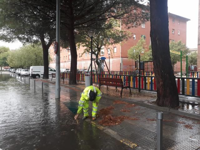 Lluvia en Talavera -Foto de archivo