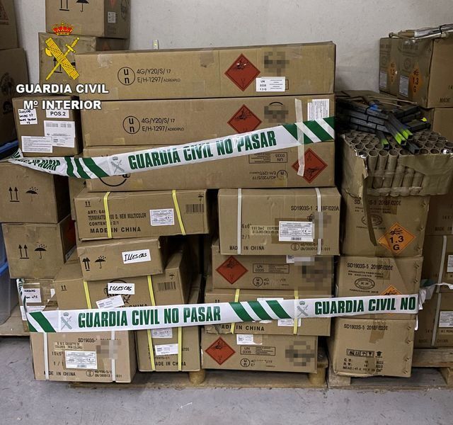 La Guardia Civil interviene más de 200 kilos de material pirotécnico