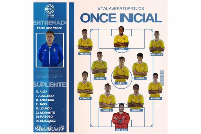 Este es el once inicial de CF Talavera para el partido de hoy