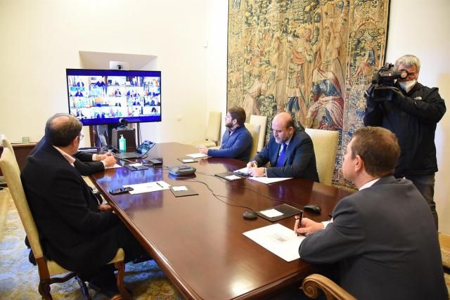 Imagen de la videoconferencia con Pedro Sánchez