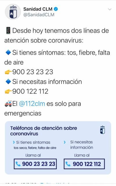 CORONAVIRUS | Si tiene síntomas llame al 900 232 323