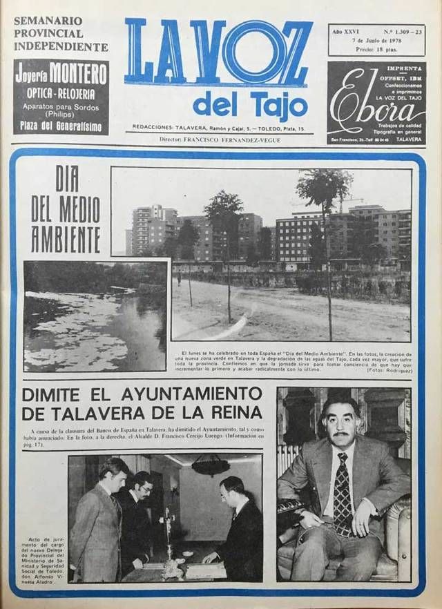 Primera página de La Voz del Tajo el 7 de junio de 1978.