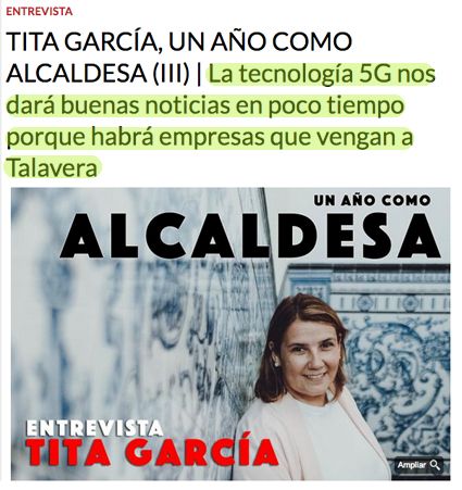 TALAVERA | Tita García anuncia una 'buena noticia' de Page y empresas tecnológicas para la ciudad