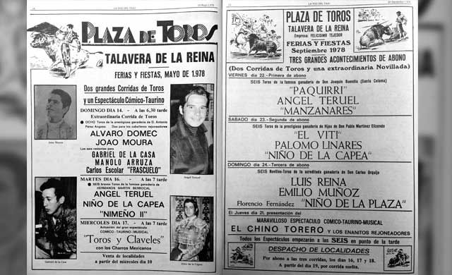 LA VOZ DEL RECUERDO. Los carteles de toros del año 1978 en Talavera