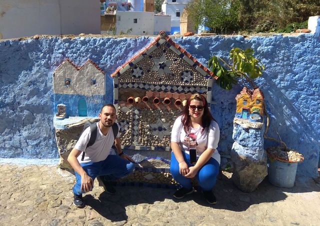 Izaskun y Javier en Marruecos, antes de vivir la odisea para volver a España