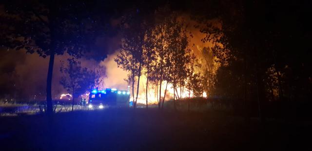 Así ardió el embalse de Cazalegas en la noche del martes (FOTOS)