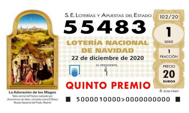 LOTERÍA DE NAVIDAD | Nuevo quinto premio: 55.483