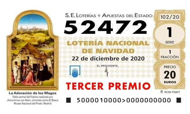 LOTERÍA DE NAVIDAD | Ya ha salido el tercer premio: 52.472, ha caído en Toledo