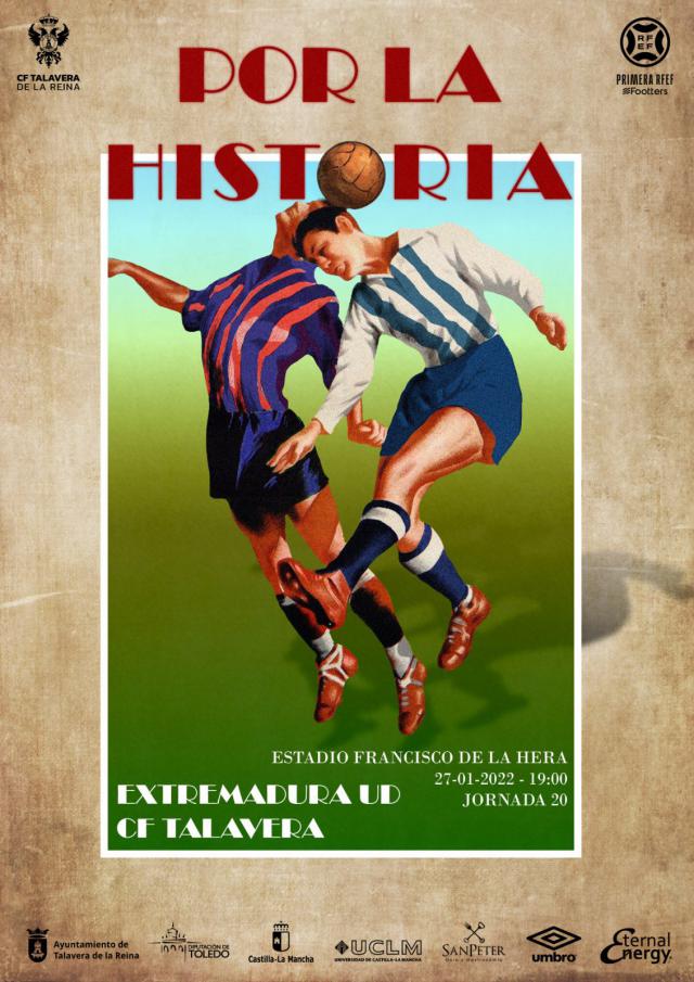 Cartel con el que el CF Talavera anuncia en redes sociales el partido de esta tarde-noche