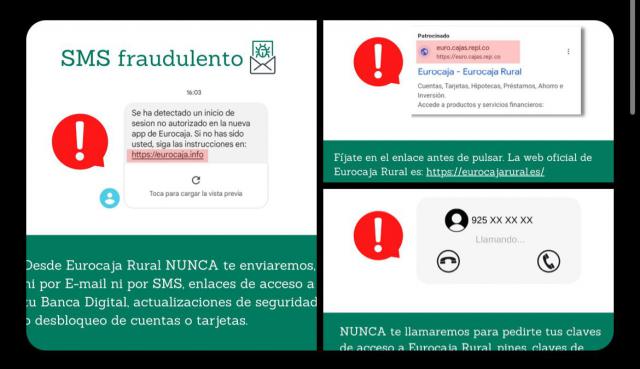Eurocaja Rural advierte: “los ciberdelincuentes intentan suplantarnos”