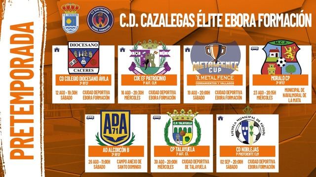 Amistosos de pretemporada del CD Cazalegas Élite Ebora Formación.