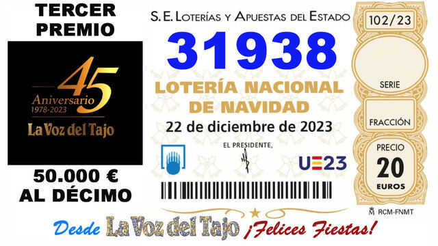 Ya ha salido el tercer premio: 31.938