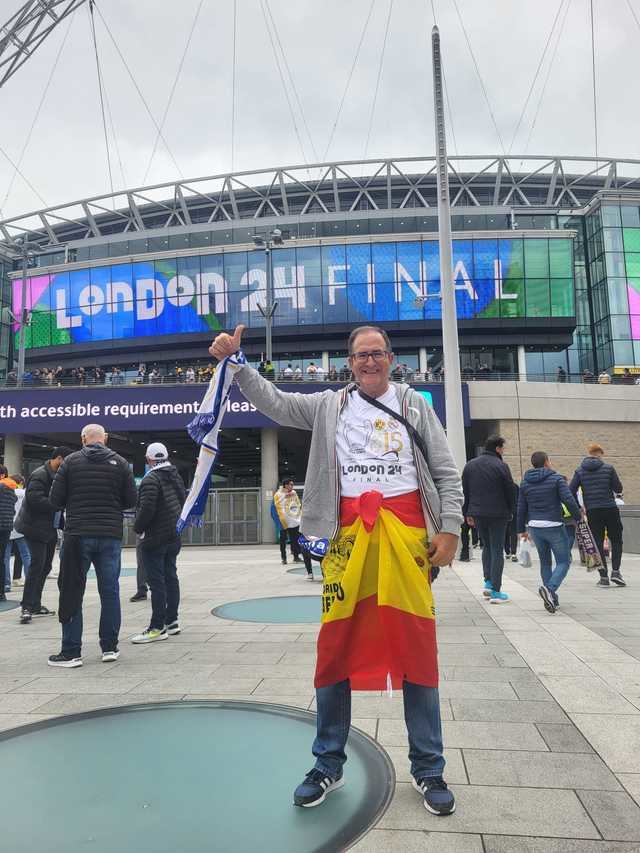 Pedro Benito, hermano del exfutbolista del Real Madrid Goyo Benito, también vivió la final en Wembley