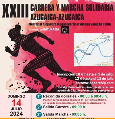 Inscríbete ya en la XXIII Carrera y Marcha Popular Solidaria del barrio de Azucaica y corre por una buena causa