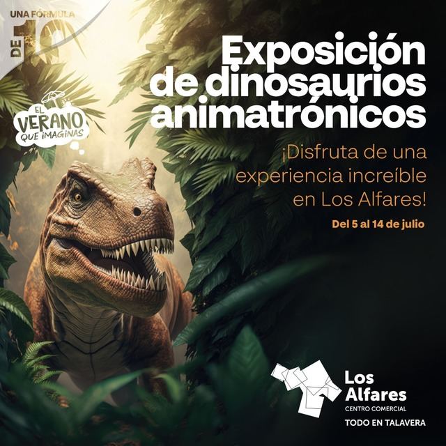 Dinosaurios animatrónicos invaden Los Alfares en julio