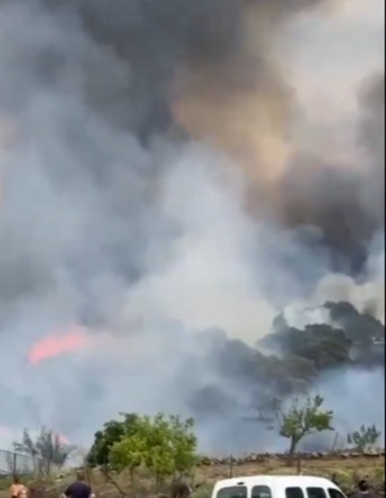 Nivel 1 de peligrosidad en un incendio muy cercano al Puerto de San Vicente