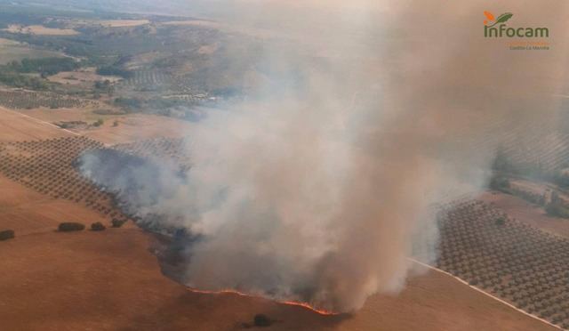 Un nuevo incendio forestal desata el caos en La Pueblanueva