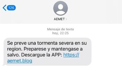 ¿Te ha llegado este SMS de Aemet? No pinches en el enlace