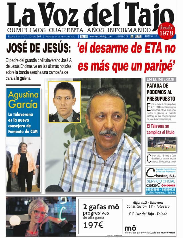 Portada abril | Agustina García, nueva consejera de Fomento -y la entrevista a José de Jesús-