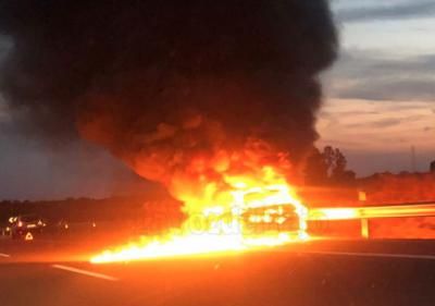 Más de tres horas de Talavera a Madrid por el incendio de un coche en plena autovía