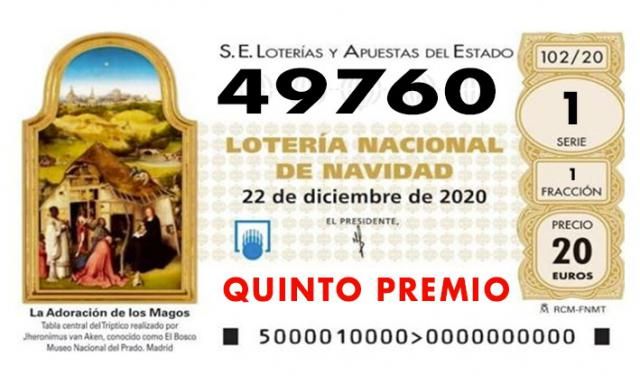 LOTERÍA DE NAVIDAD | Seguimos con los quintos premios: 49.760