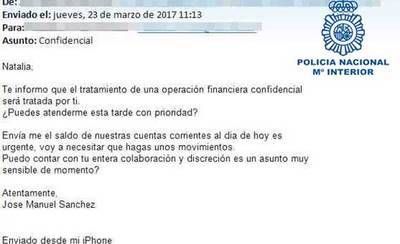 'Fraude del CEO', la estafa a empresas de la que advierte la Policía