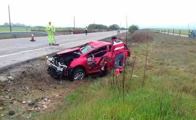 Así quedó el vehículo tras el accidente en la carretera de Velada