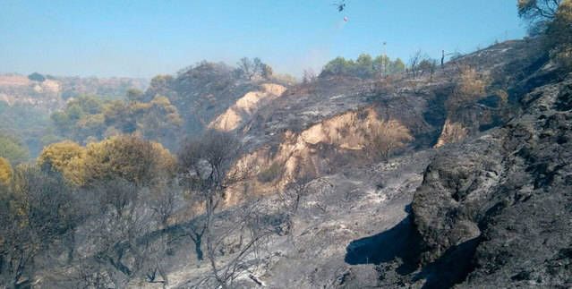 Controlado el incendio del Cerro Negro, junto al polvorín de artillería