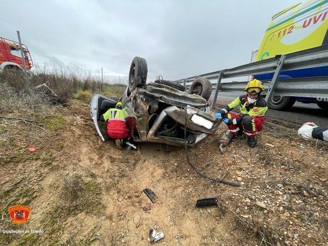 Una persona herida tras un accidente en la A-5