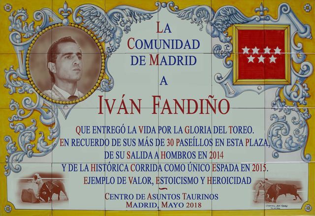 El azulejo del homenaje al torero Iván Fandiño en Las Ventas tiene sello talaverano