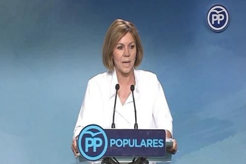 La secretaria general del PP, María Dolores de Cospedal