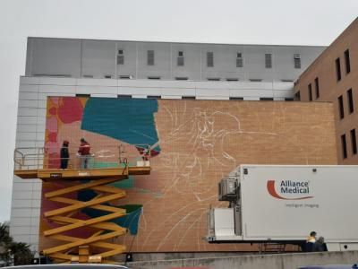 Se inician los trabajos del mural en honor a los sanitarios 