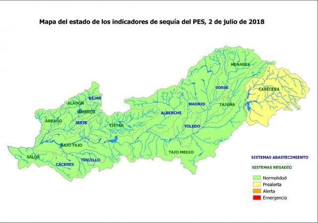 La cabecera del Tajo continúa en prealerta por sequía