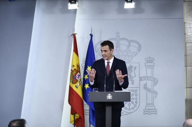 Pedro Sánchez en rueda de prensa 