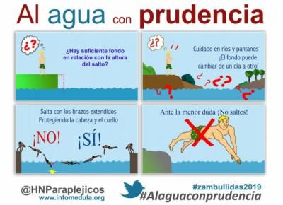 'Al agua con prudencia', campaña de Parapléjicos para prevenir las lesiones medulares en verano