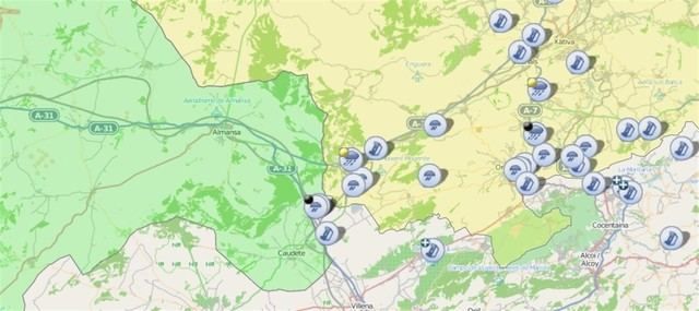 Cortada por la llluvia la autovía A-31 en ambos sentidos entre Almansa y Villena