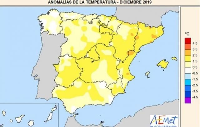 Diciembre fue el tercero más húmedo y cálido del siglo XXI