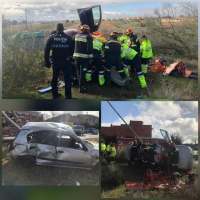 Cinco heridos tras la salida de vía de un vehículo en el barrio de Valparaiso de Toledo