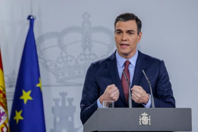 El presidente del Gobierno, Pedro Sánchez, analiza el impacto del coronavirus tras una reunión extraordinaria por videoconferencia del Consejo Europeo - Ricardo Rubio - Europa Press