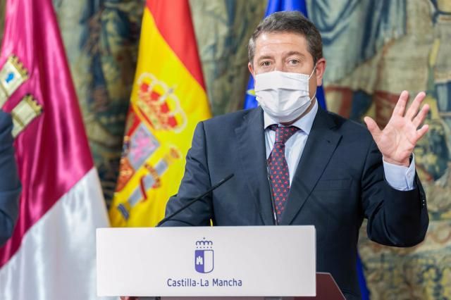 El presidente de Castilla-La Mancha, Emiliano García-Page, en rueda de prensa. - JCCM | Archivo