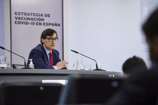 El ministro de Sanidad, Salvador Illa, interviene durante una rueda de prensa - EUROPA PRESS/J. Hellín. POOL - Europa Press