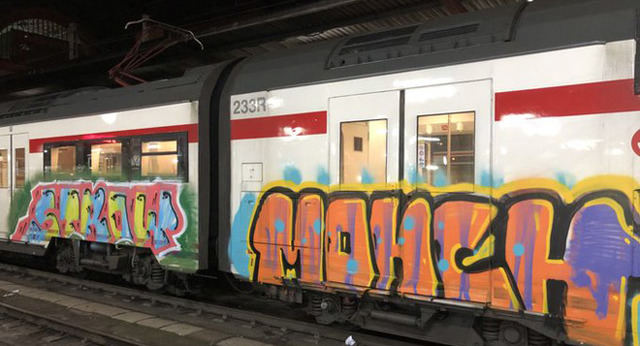 El vandalismo grafitero en los trenes de Renfe genera un coste de 333.000 euros al año