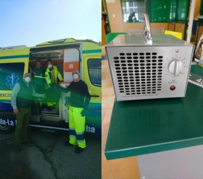 VÍDEO | RFE y Piensos Nuga donan dos máquinas de ozono para desinfectar ambulancias